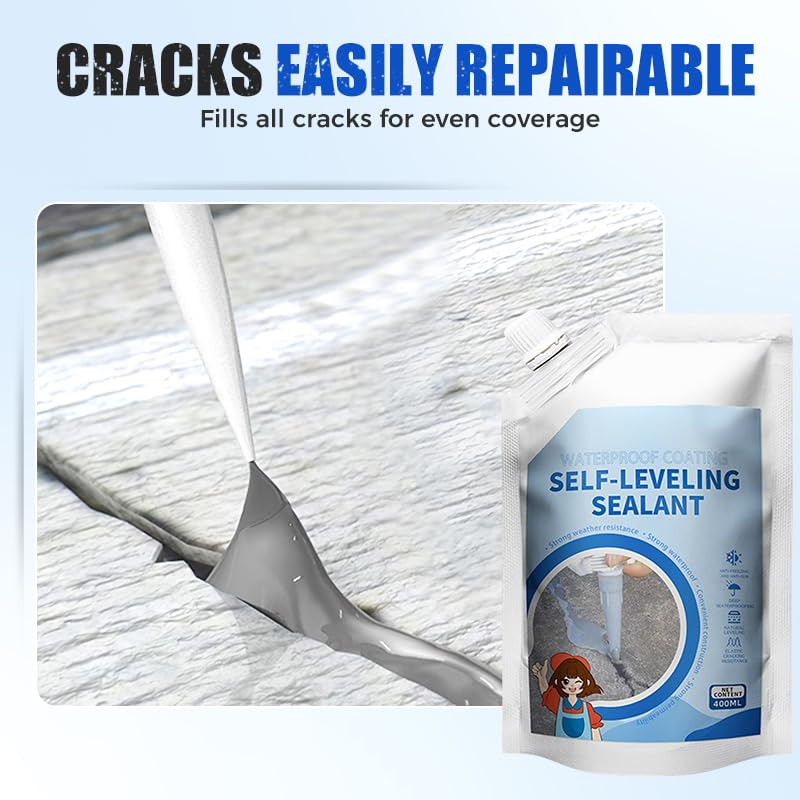 Concrete Caulking Adhesive,New Self-Leveling Sealant,Heavy-Duty Crack Filler for Driveway,Weather Resistant Concrete Crack Repair for Outdoor Use,Quick-Drying Sealant for Professionals (Grey, 3PCS)