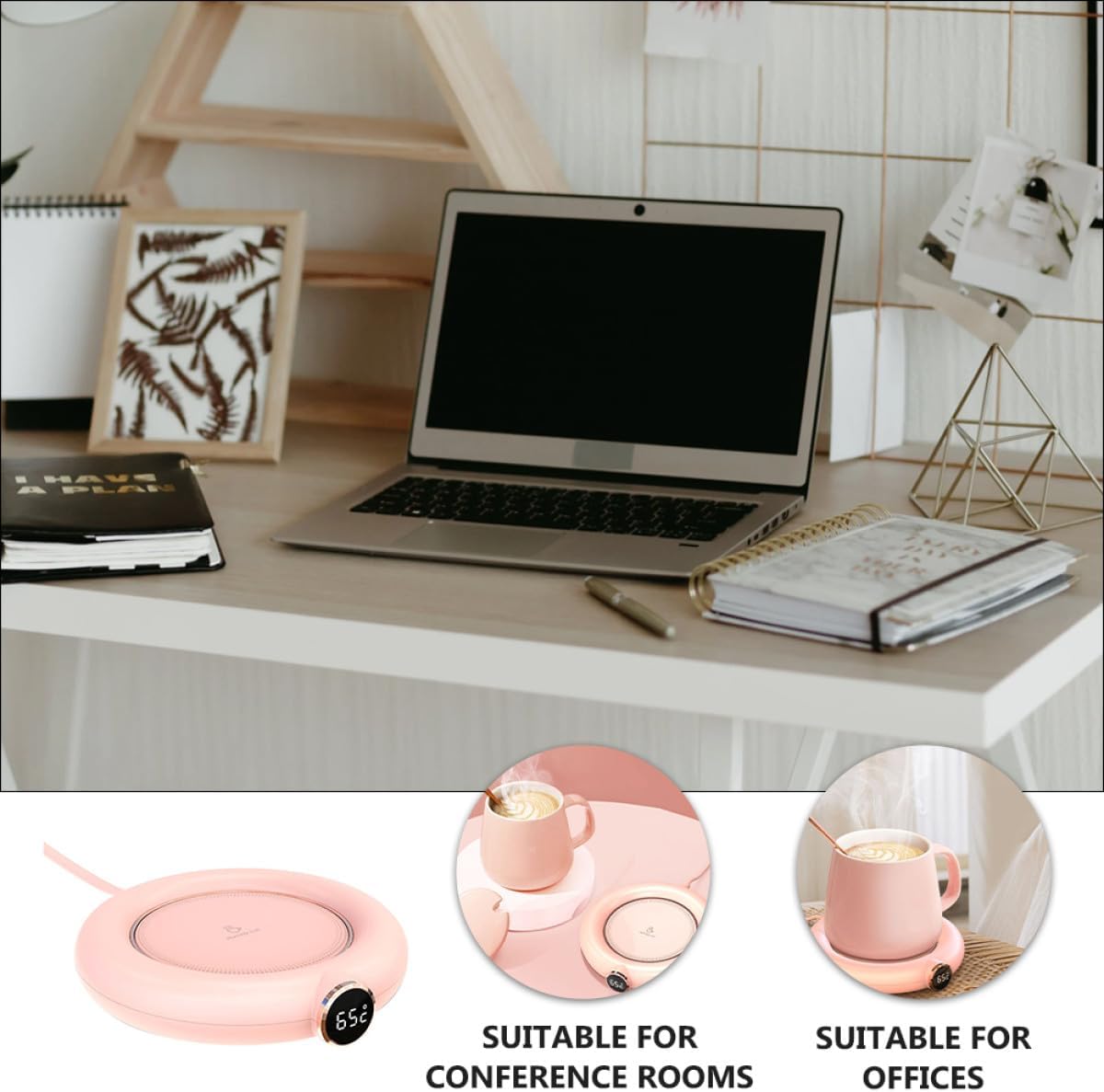 USB Charging Coffee Mug Warmer Level Temperature Control Electric Beverage Cup Warmer Coaster for Desk Portable Heat Insulation Pad Suitable for Coffee Tea Milk Water in Cups
