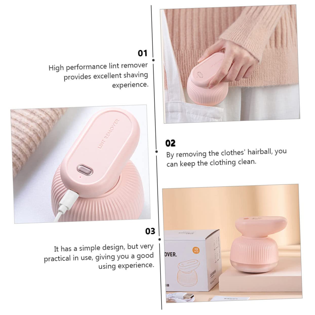1pezzi Rasoio Per Tessuti Rimuovi Pelucchi Portatile Per Vestiti Tappeti Divani Tende Realizzato Inossidabile e Impugnatura Ergonomica Ricarica Usb