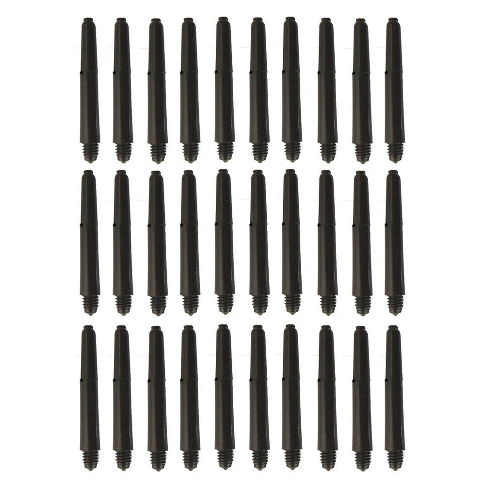 Deflectagrip 10 Sets of 3 (30 Pieces) 2ba Black Nylon Dart shafts Short Size 35 mm 1 1/2