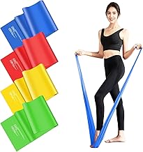 Fokky Elastici Fitness [Set di 4], 1.5M/1.8M Elastico Fitness con 4 Livelli di Resistenza, Elastici Palestra con Borsa per il Trasporto, Bande Elastiche Fitness per Pilates Yoga Fitness Crossfit