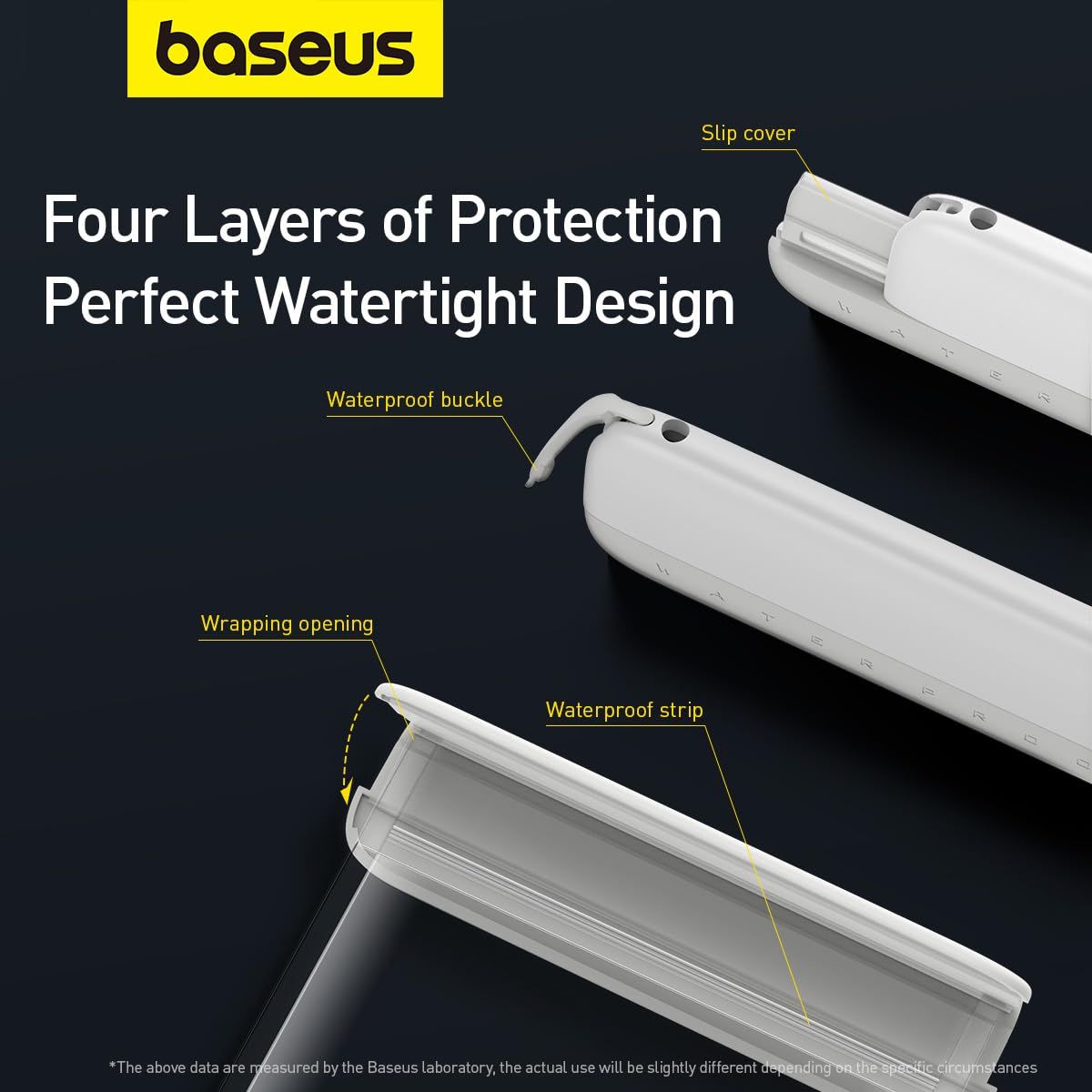 Baseus Custodia Impermeabile Bianca Let's Go 7.2 Pollici - Protezione IPX8 Fino A 30mt Per Smartphone - Per Foto Subacquee