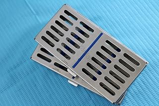 New CYNAMED USA 2 Dental Autoclave Sterilization Cassette Rack Box Tray for 7 Instruments