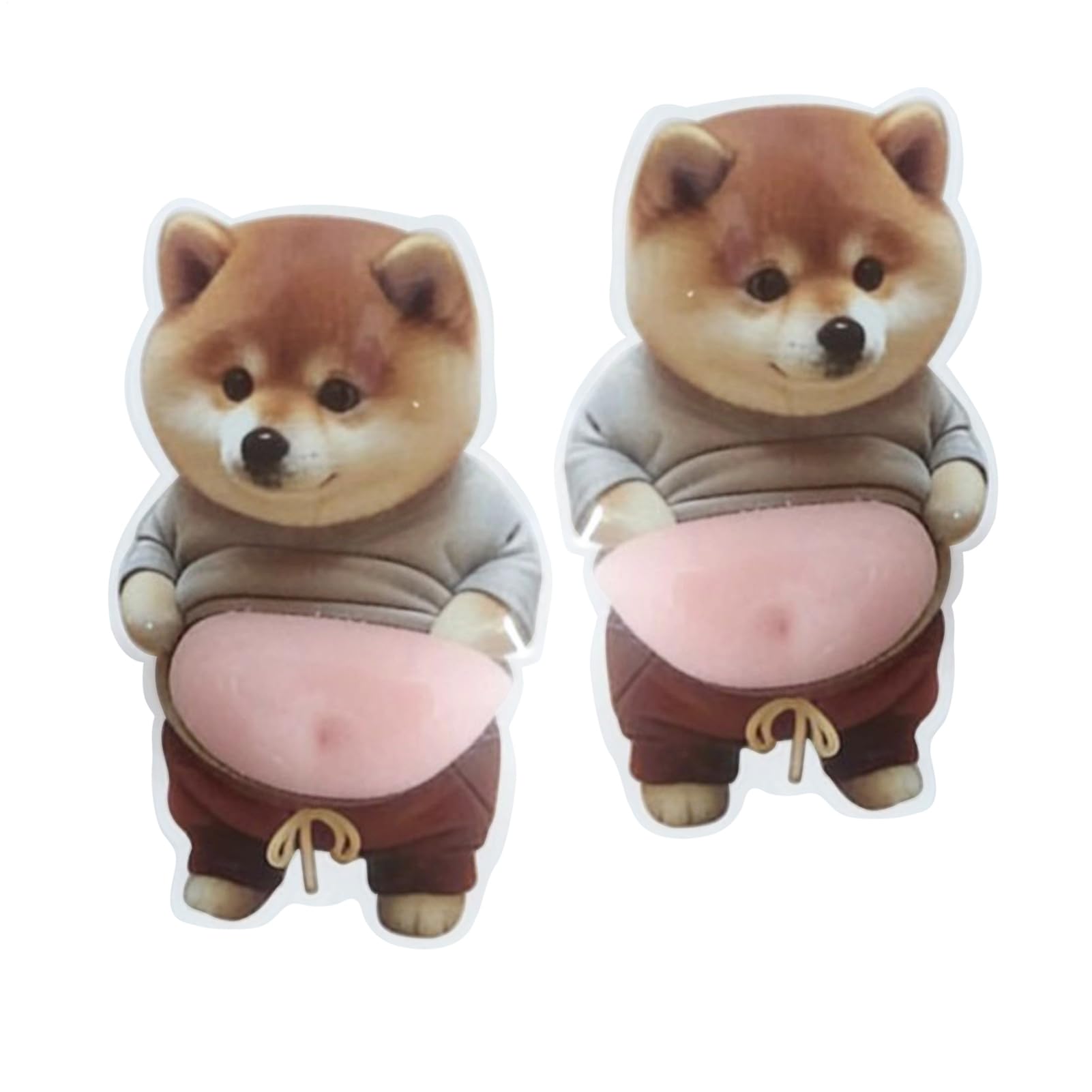 Deb 3D Dog, Large Belly, Animal, Funny Sticker, Soft TPR Material, 3D Dog Sticker, Shiba Inu 3D Soft Tummy, Collision Prevention Stick, Car Supplies, Notebook, Diary, Mobile Decoration, Stress Relief