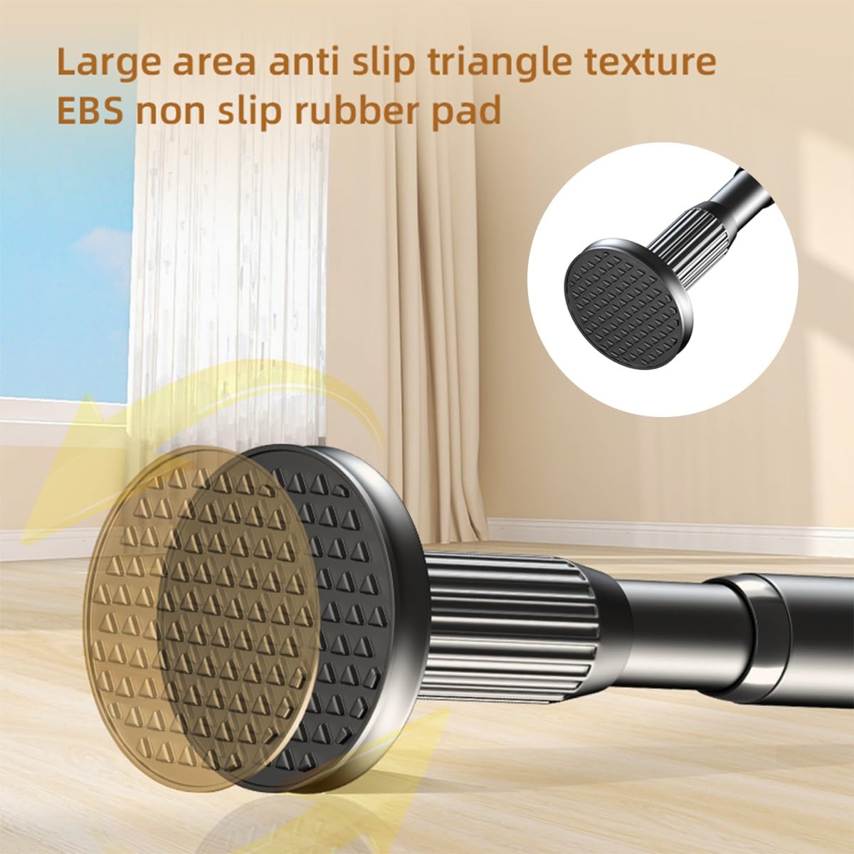 Tingle de Rideau de Douche pour Salle de Bain 35-250m, Tringle Extensible pour Rideau Ø27mm, Montage Sans Vis ni Perçage, pour Salle de Bain, Placard, Armoire, Porte, Cuisine(Noir,160-250CM)