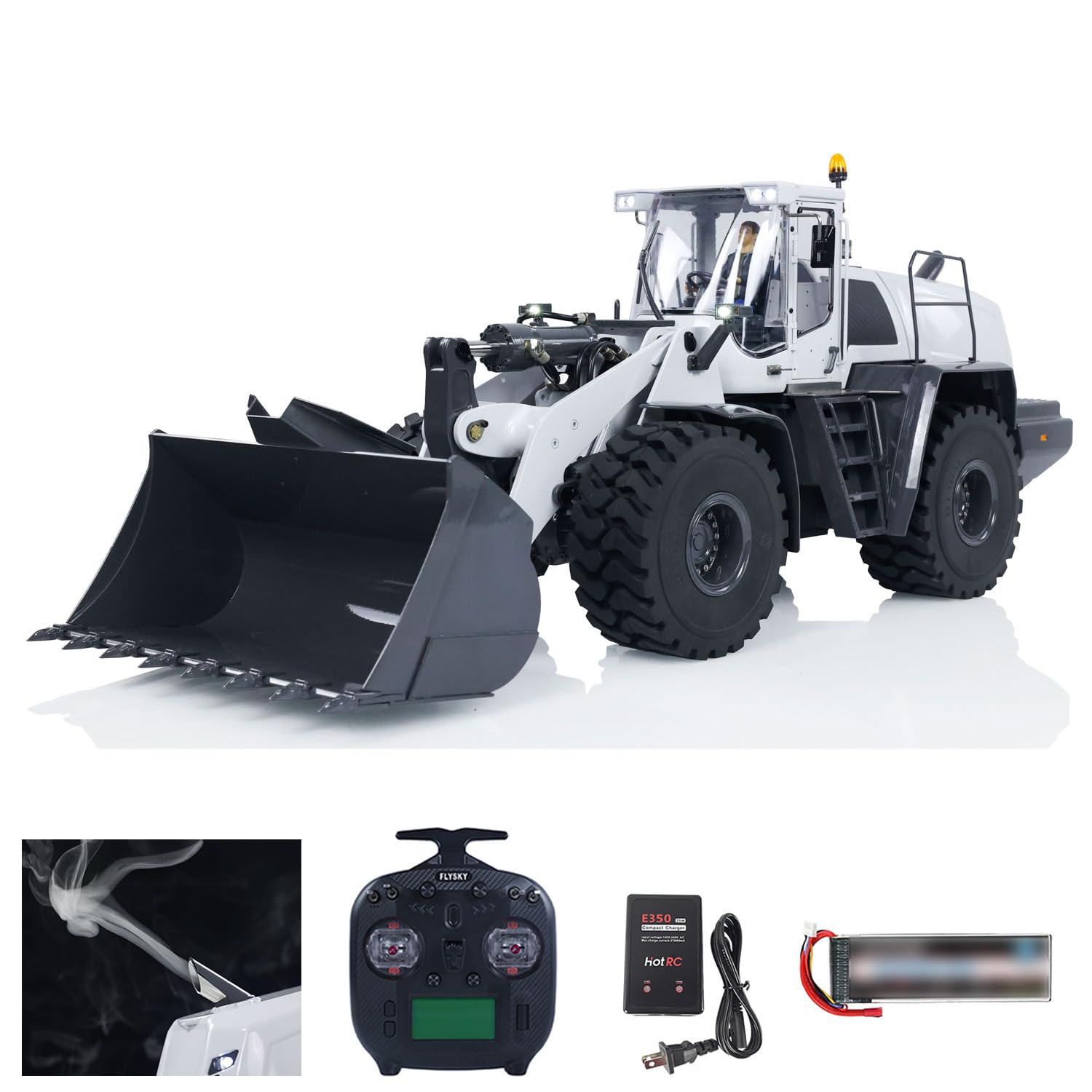 XDRC 1/14 Remote Control Hydraulic Loader 580 Metal RTR RC Cars Smoke Sound RC Hydraulic Construction Vehicles