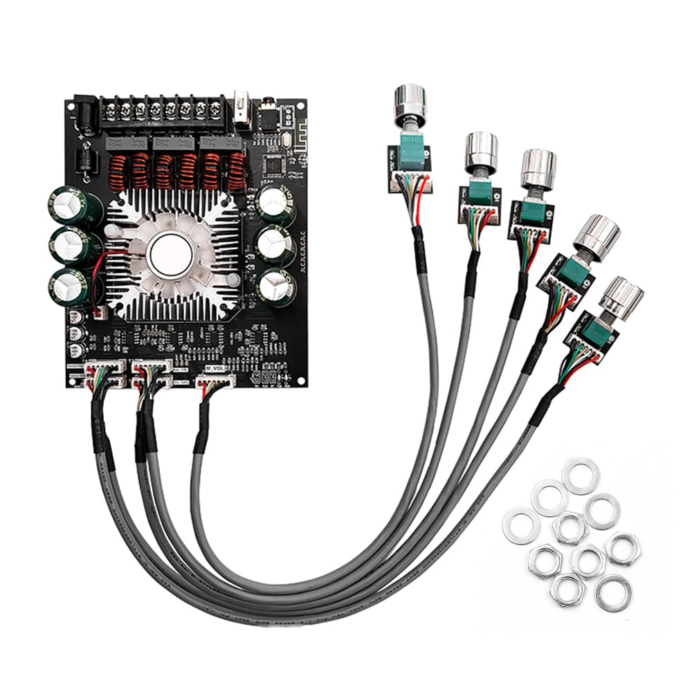 DollaTek TDA7498E Placa amplificadora de potencia de diente azul con subwoofer 2.1 canales 160W × 2+220W 15V-36V Módulo amplificador de potencia Placa amplificadora