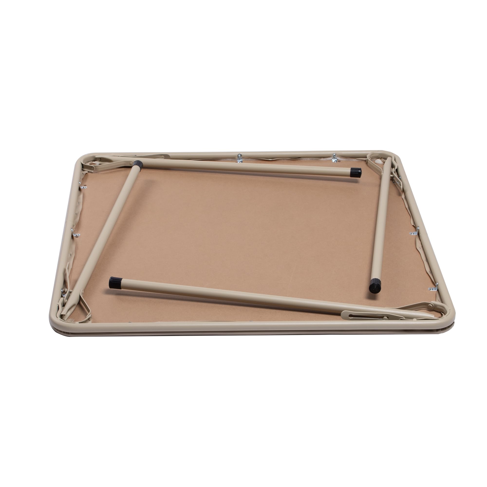 FurnitureR Tavoli da Cucito e Artigianato, Quadrato Oak, Struttura in Metallo Robusto e MDF Vassoio Imbottito in Pelle Sintetica, Pieghevole e Portatile, Design Minimalista, 86 x 86 cm