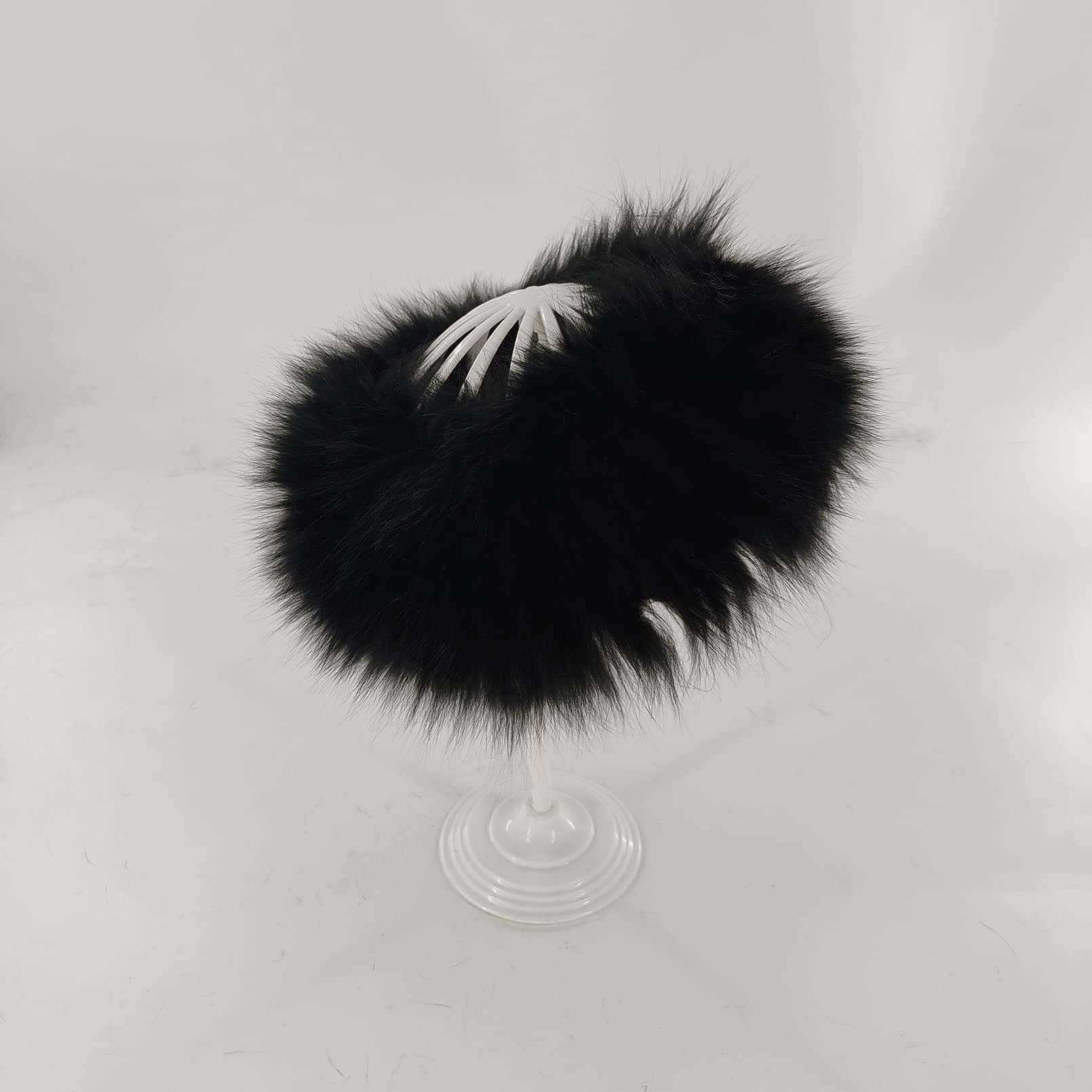 BeFur Bandeau duveteux pour femme - Fourrure de renard véritable - Élastique - Chaleur - Pour l'hiver et le ski