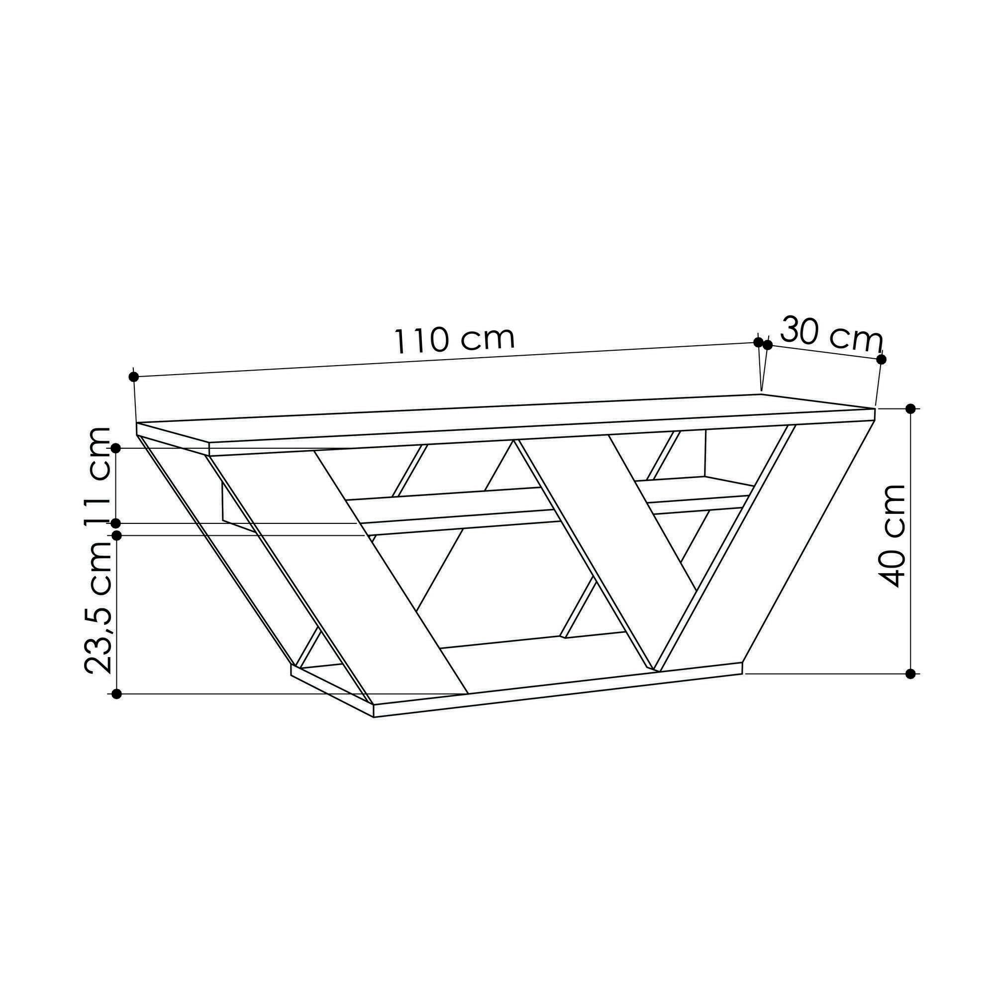Dmora - Mobile porta TV Pegasus, Credenza da soggiorno, Armadio basso per TV, Base parete attrezzata, 110x30h40 cm, Antracite