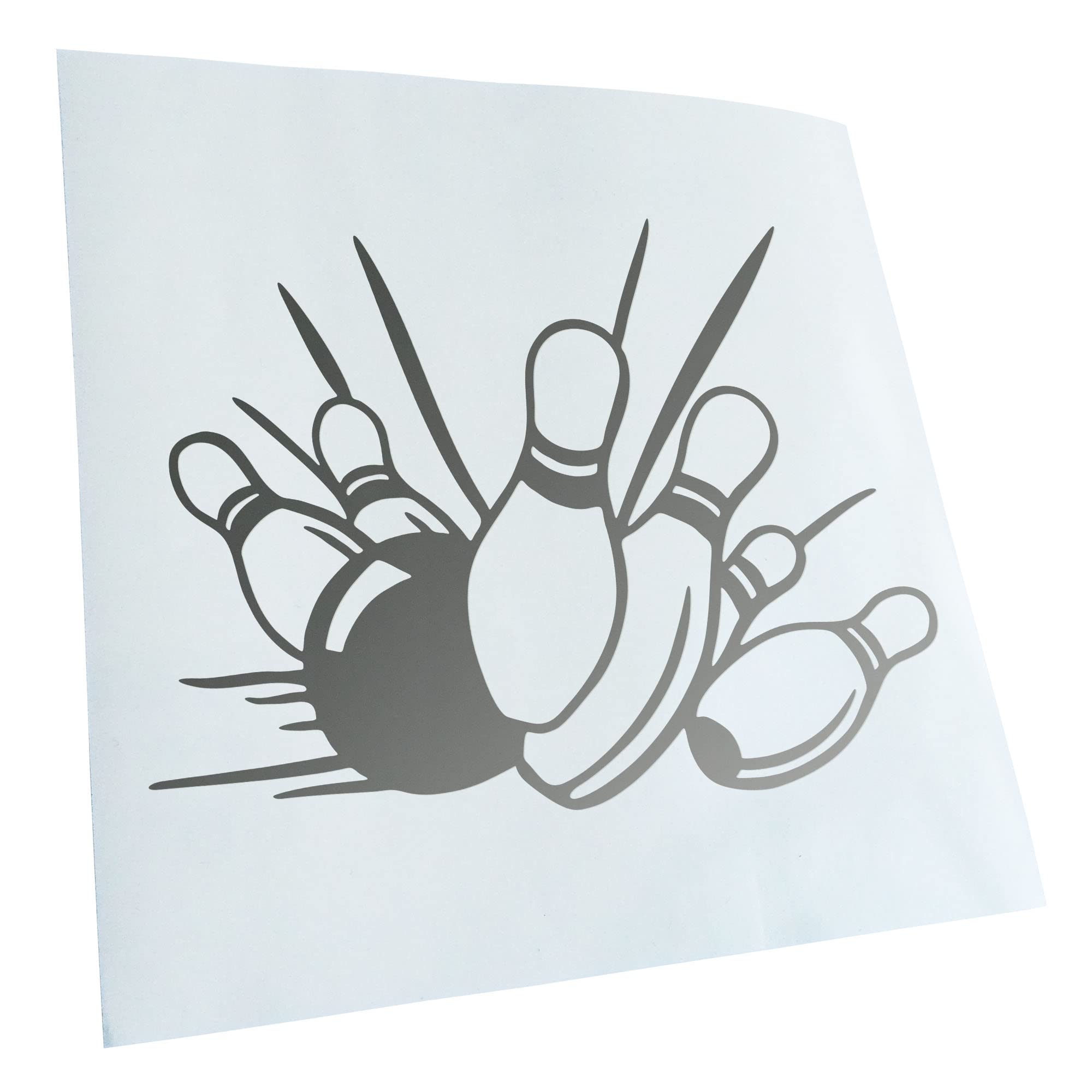 Kiwistar - Car Sticker - Silver - 40 x 29 cm Bowling Strike Cones Sticker for Car, Laptop, Bicycle, Truck, Motorcycle Multicoloured JDM Decal Racing