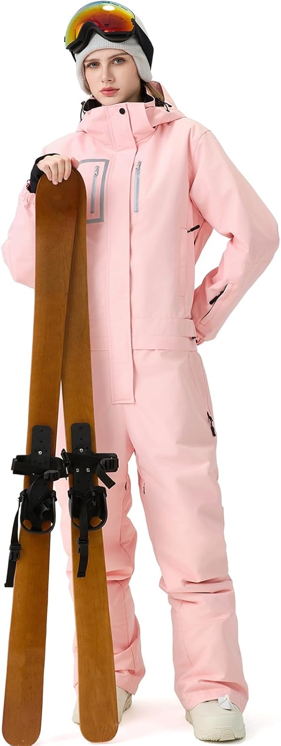 YEEFINE Women's Ski Suit One Piece Baggy Snowsuit Insulated Snowboard Suits Loose Snow Jacket Jumpsuits Waterproof - Image 6
