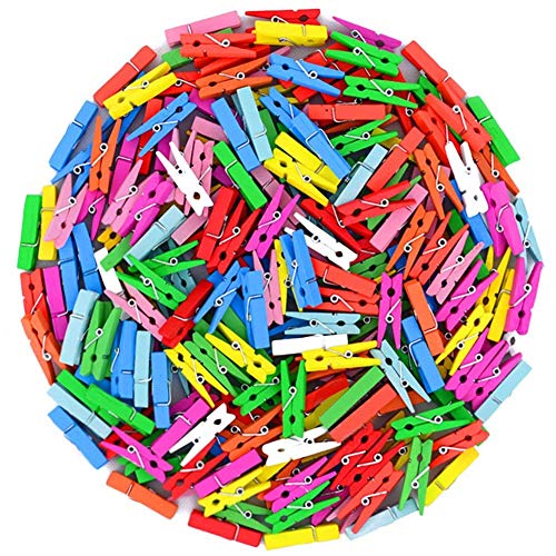 DaoRier. Lot de 100 Mini Pinces à Linge en Bois Petite Clips de Papier Photo pour DIY Décoration