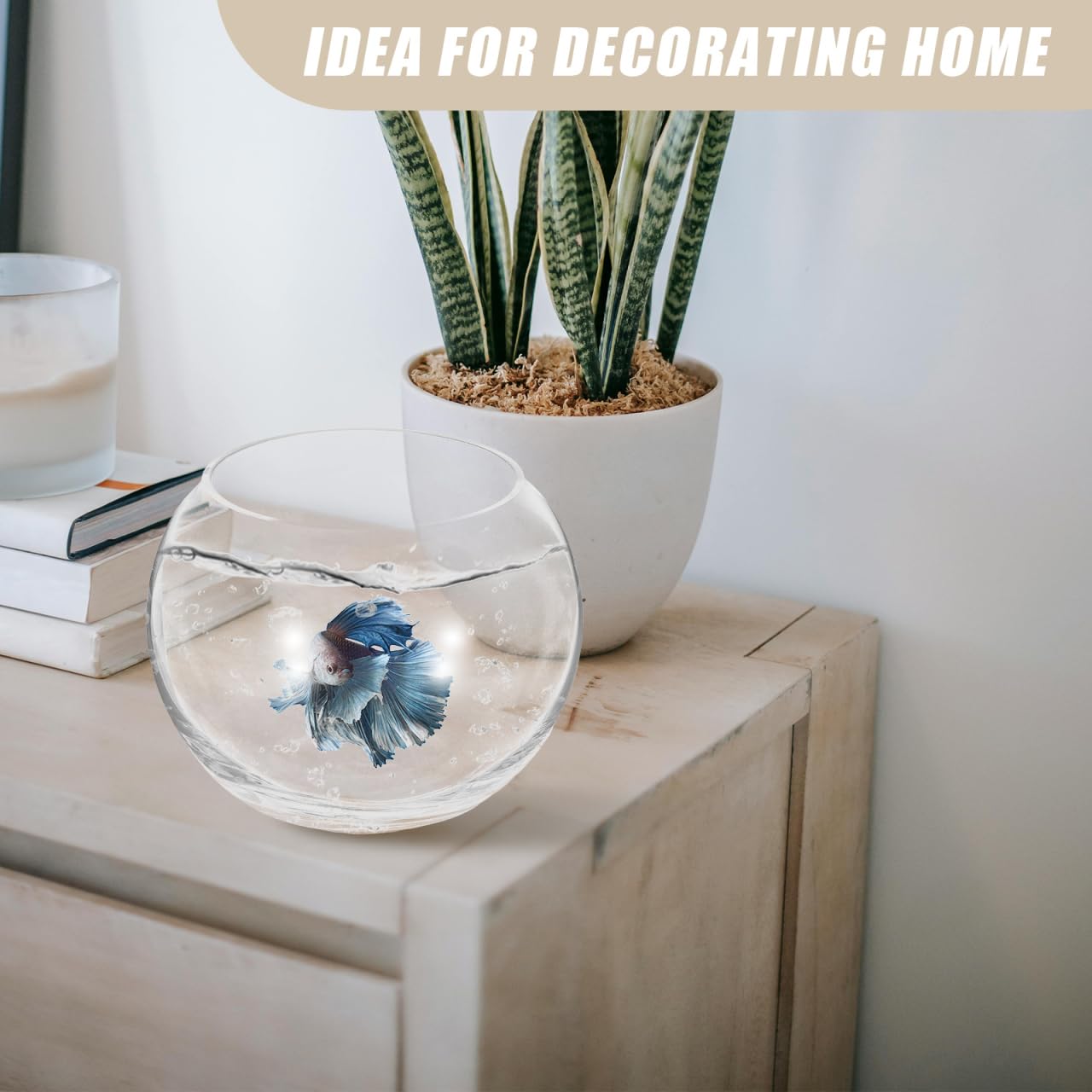 Fish Bowl Glass 54 Oz Glass Fish Bowl Vase With Cork Lid - Clear Bubble  Terrarium For Plants \u0026 Centerpieces Centerpiece Decor, image size:1280x1280