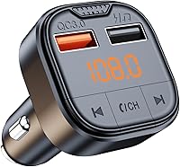 Vista 1 de Adaptador Bluetooth para coche, transmisor FM Bluetooth para coche, reproductor de MP3 QC3.0 carga rápida para todos los teléfonos inteligentes