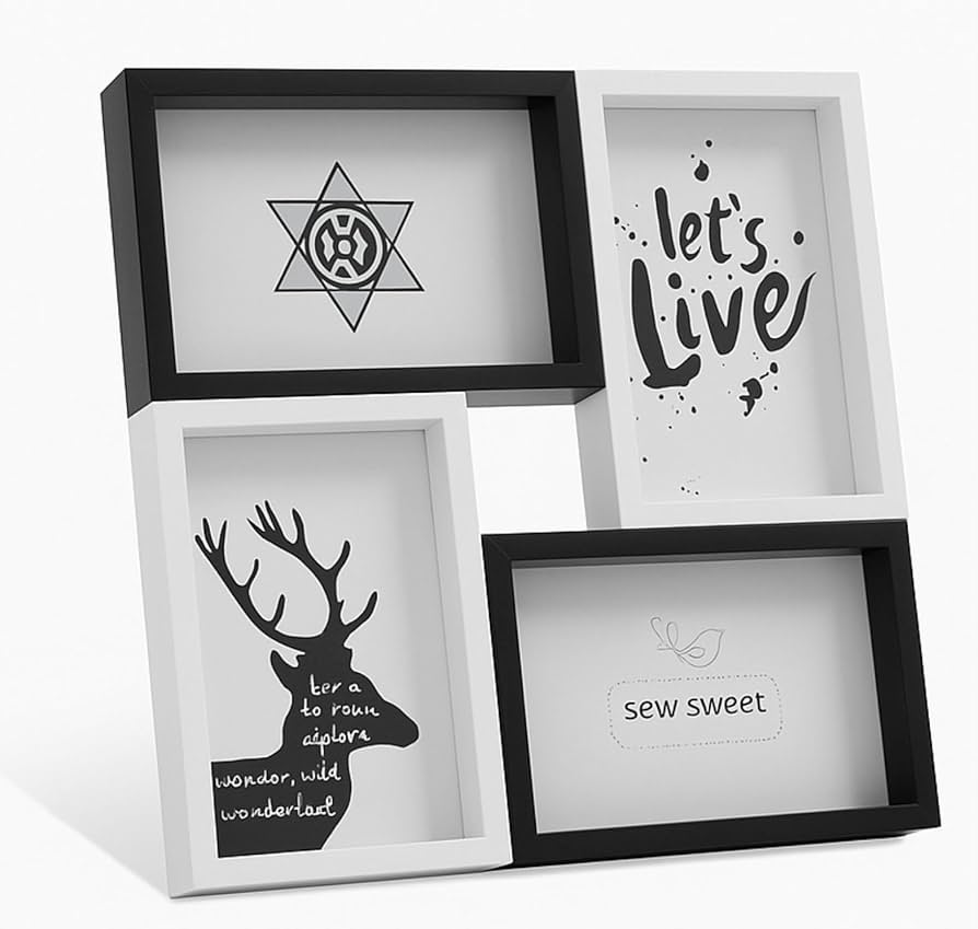 AR29枚まとめ売り美品ブラックホワイトなど Amazon.co.jp: morytrade 絵はがきサイズ フォトフレーム 4連 壁掛け