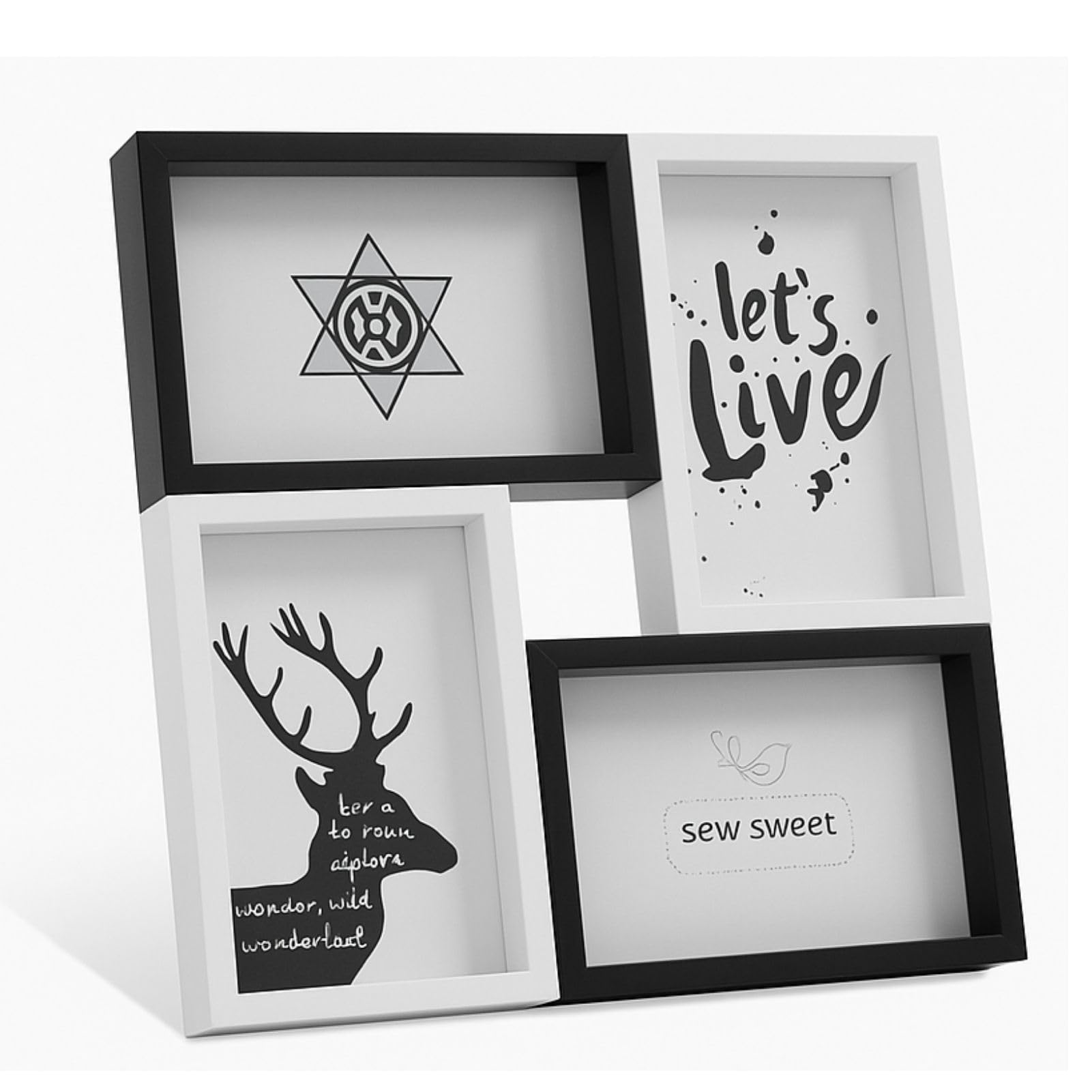 Amazon.co.jp: morytrade 絵はがきサイズ フォトフレーム 4連 壁掛け