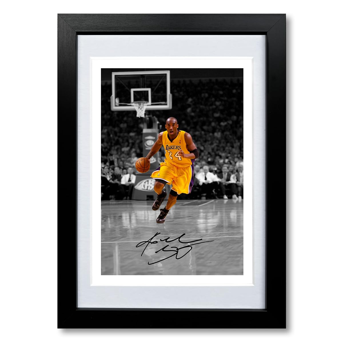 Kobe Bryant LA Lakers Los Angeles NBA Legend signed photo poster print picture display autograph memorabilia for basketball fans Gift (A4 framed & mounted)