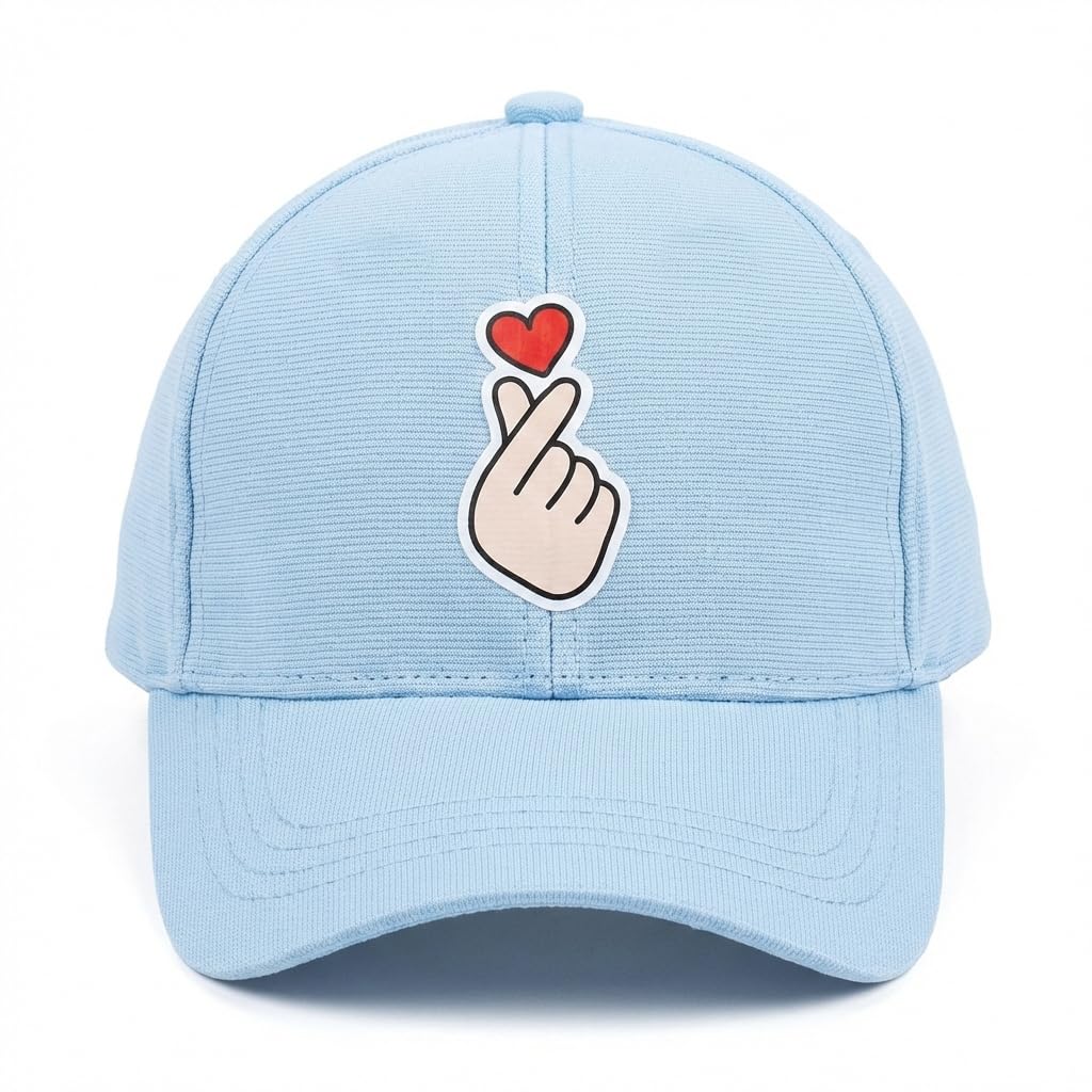 faas Cute Finger Heart Baseball Cap for Women & Collage Girls | Stylish Adjustable Summer Cap | Lightweight Breathable Casual Hat | Outdoor Sun Protection Cap-image-1