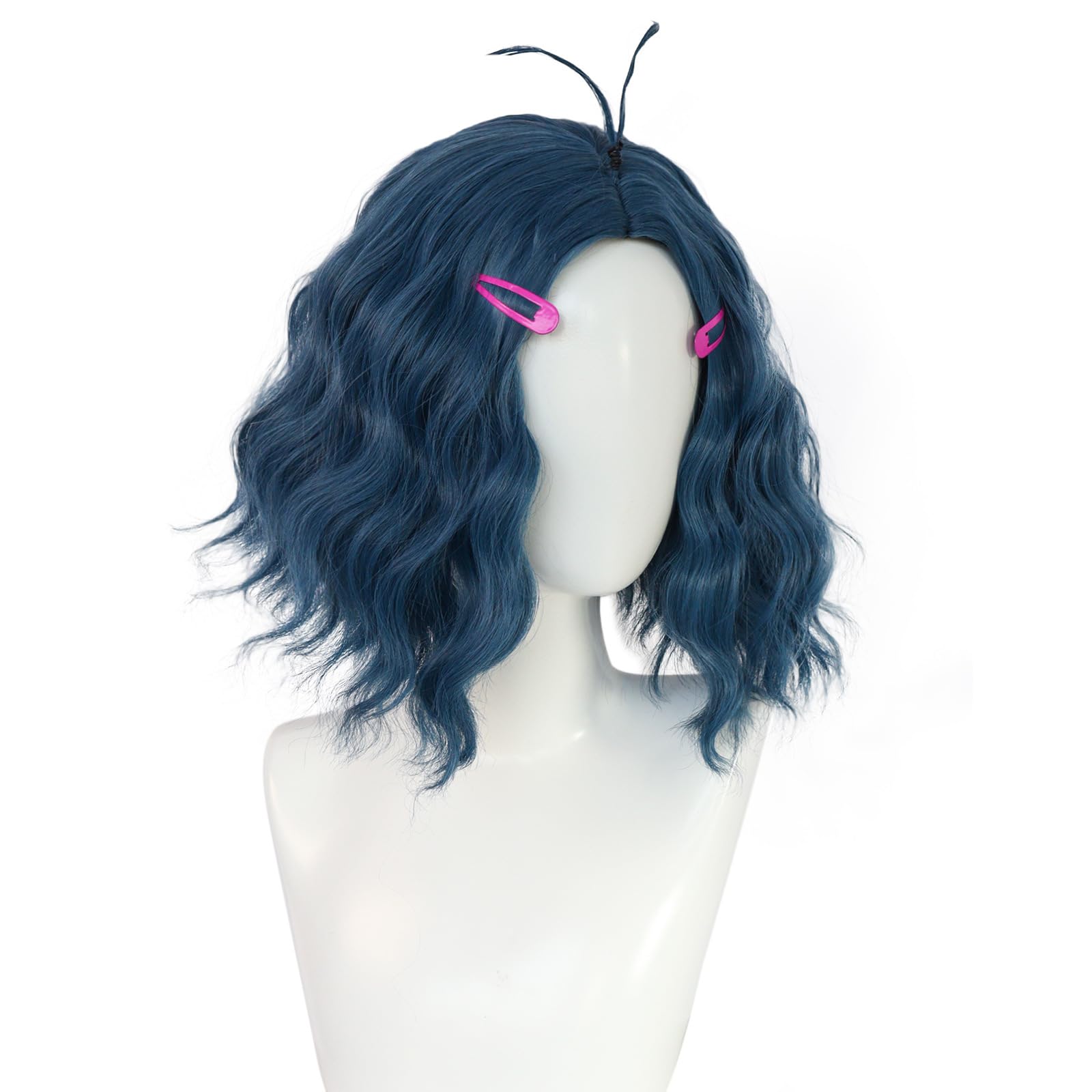 Dark Blue Short Wave Wig with Heat Resistant Synthetic Costume Hair for Men Anime Cos Halloween Party, Blue Wave - Image 3
