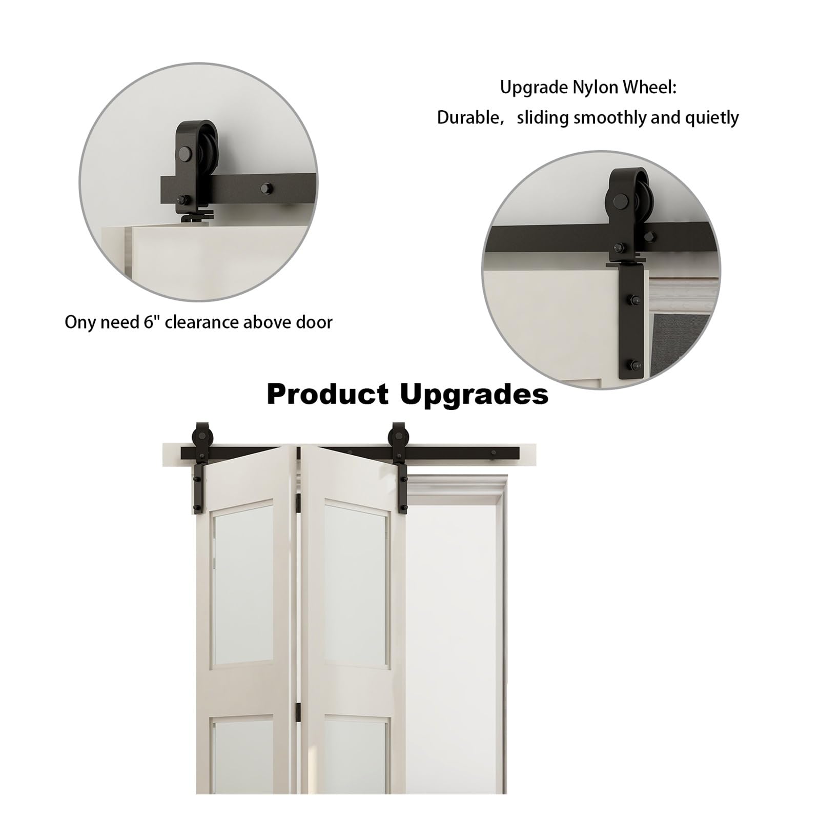Amazon.co.jp: 引き戸 diy キット、 二つ折りスライド納屋ドアハード 