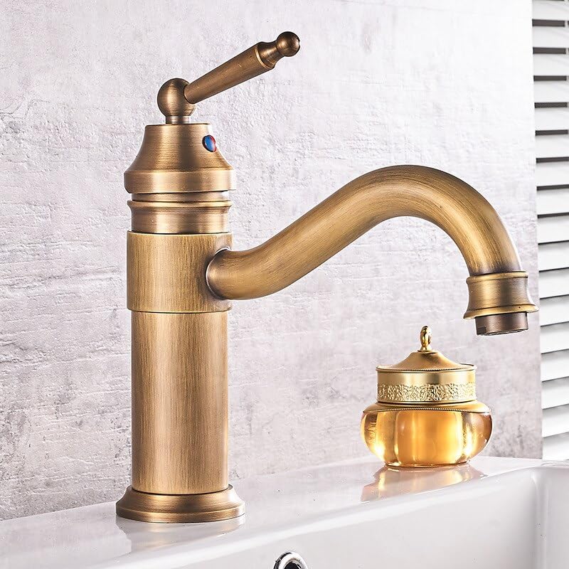 Robinet mitigeur de lavabo noir et or pour sublimer votre rituel bien-être matinal