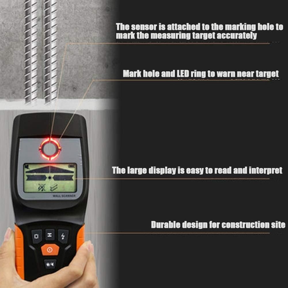 Detector de pared, detector de vigas, detector de vigas con sensor electrónico 4 en 1, detector de pared, búsqueda central con pantalla LCD for madera, alambre de CA, vigas metálicas, detección de vig