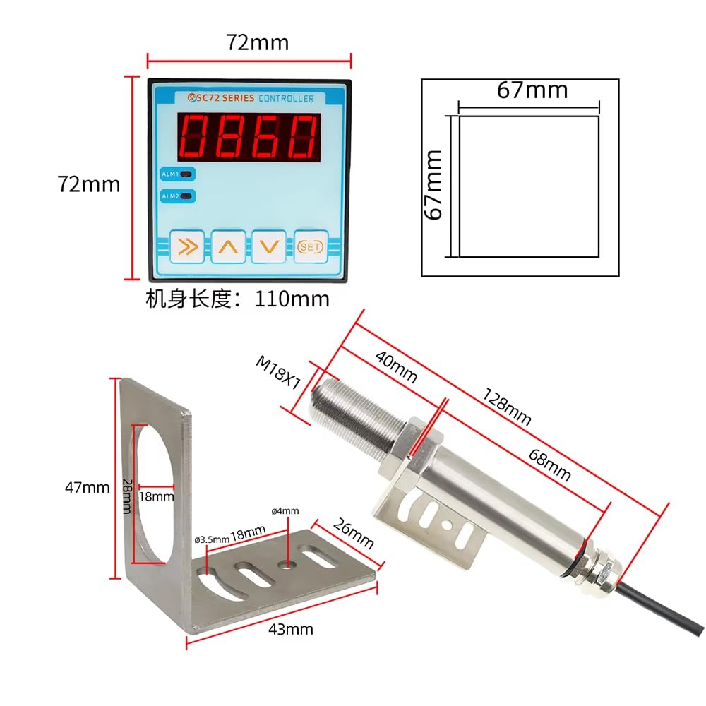 Controlador de Llama Infrarrojo, Sensor de Llama Abierta con Detección de Incendios, Interruptor Automático AC110~250V 1A