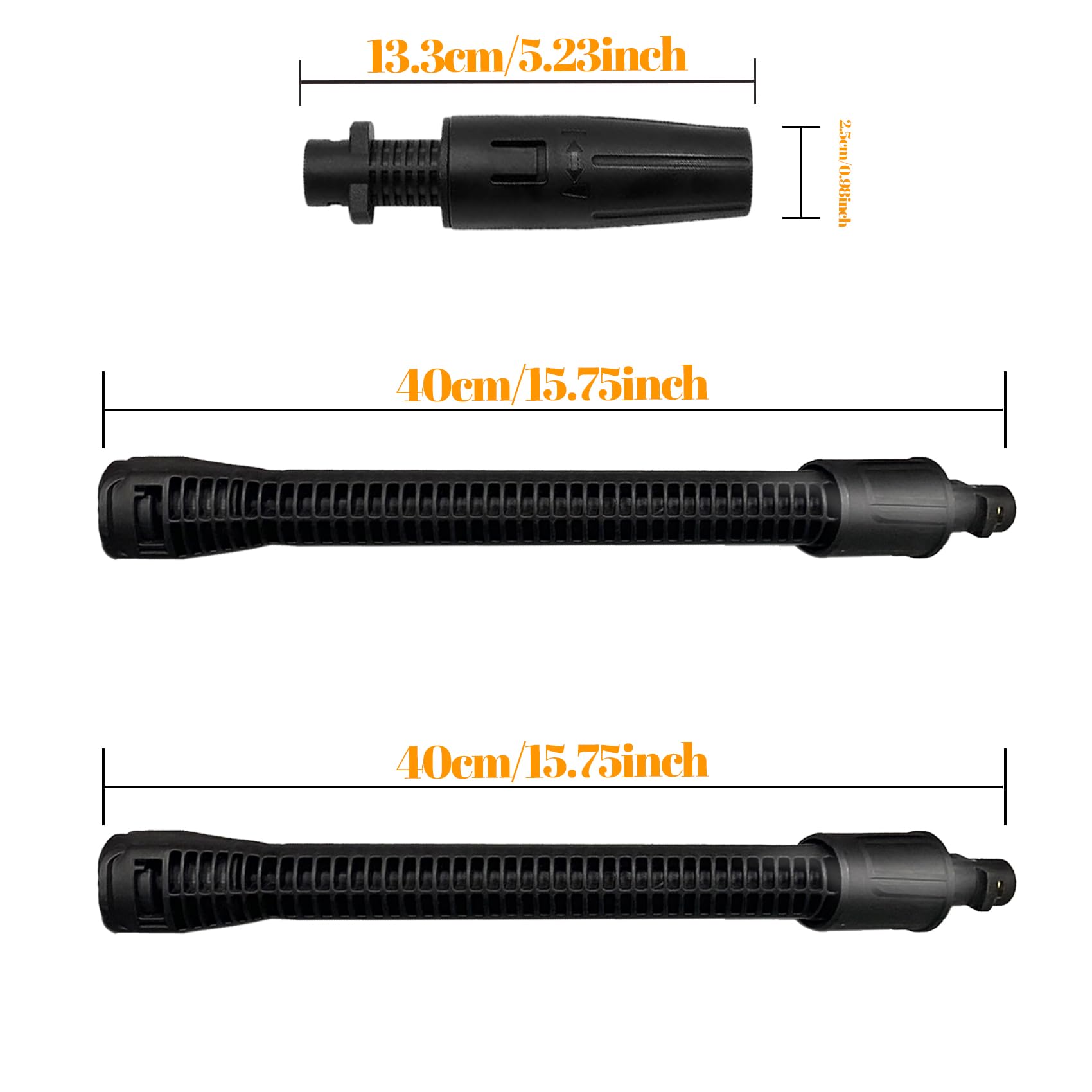 2 Pièces Lance Télescopique pour Nettoyeur Haute Pression - Extension Compatible avec Karcher K2-K7 - Buse Réglable, Pièce de Rechange pour Pistolet de Lavage