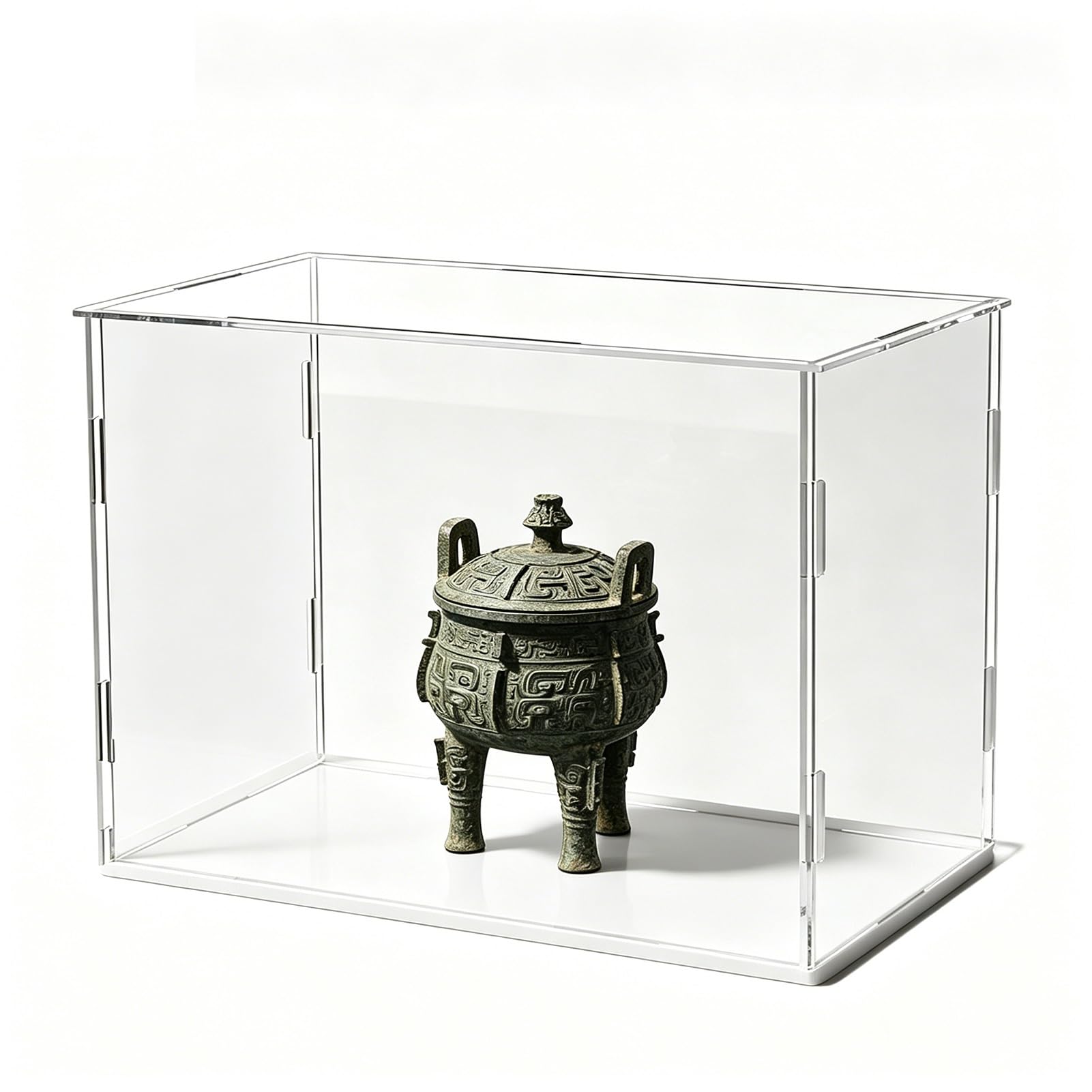 Collectibles Acrylic Display Cases with Uv Protection, Large Models Dust Cover Display Cube Stackable, Figures Countertop Box Storage Bins(White,30x30x30cm/12x12x12in)