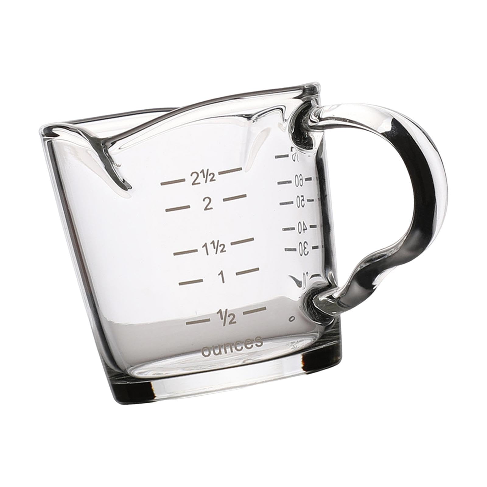 3X Jarra Medidora Doble, Taza Medidora de Café Expreso, Espesar Resistente Al con Escala, Jarra de Crema de Vidrio para