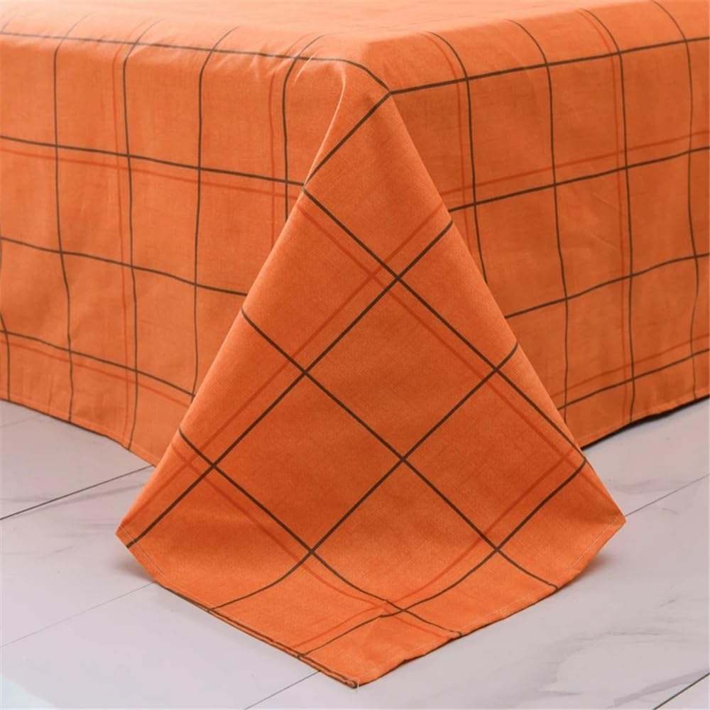 Bedding Set Copripiumino a Righe, 3 Pezzi, Reversibile, con a Quadri Arancioni neutri, Set di Biancheria da Letto Geometrica