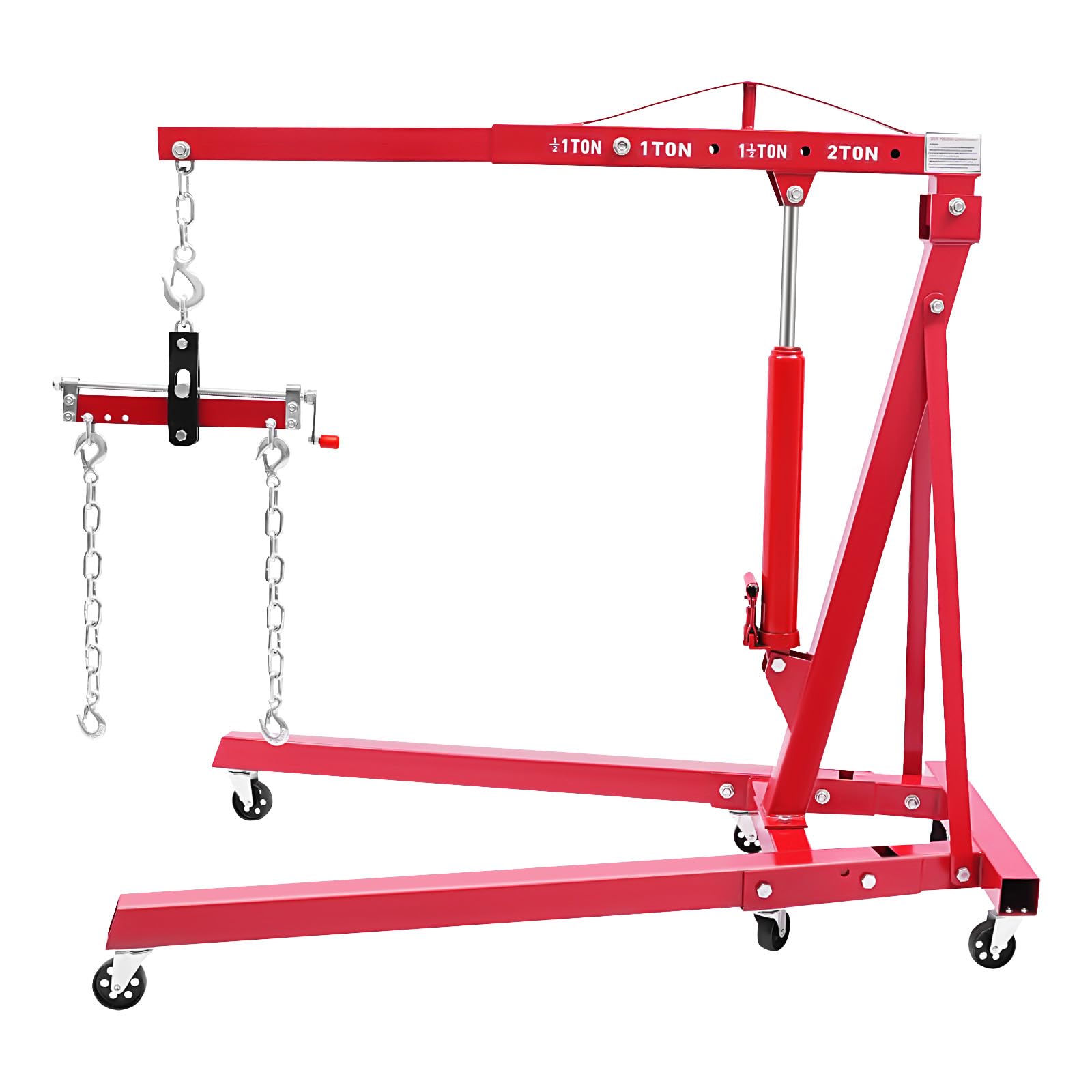 Grúa de motor para coche, elevador de motor 2T, grúa de taller con gancho + equilibrador de carga de 4409 lbs para taller de coche, industria, almacén
