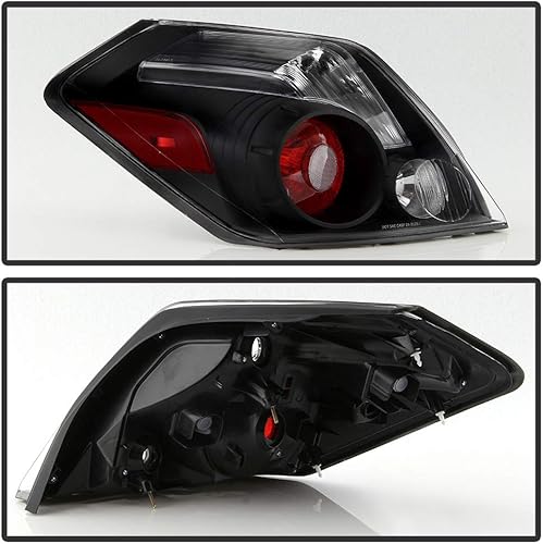 Miniatura 2 de ACANII - Para carcasa negra con lente de señal de humo 2007-2012 Nissan Altima Sedan luces traseras Lámparas