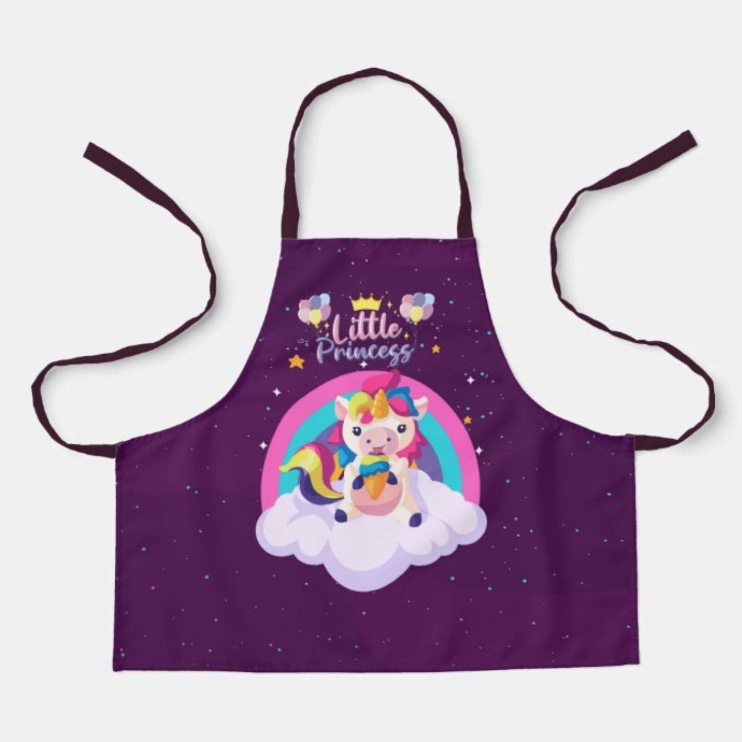 Hopcara® Kids Apron | Little Princess Unicorn Apron for Girls | Waterproof & Washable | Adjustable Neck | for Painting Cooking Baking Sculpting | Digital Printed 8-15y 1