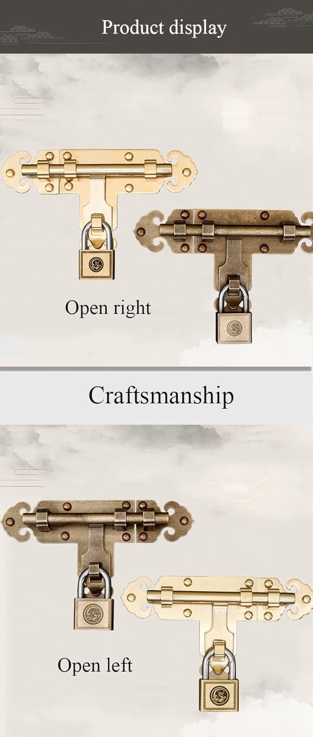 Zinc Alloy Door Lock,Stainless Steel Latch Lock，Door Lock,Gate Bolt Stainless,Slide Bolt,Door Lock Latch, Door Latch Lock, Heavy Duty Solid Thicken Pure Copper, Door Lock