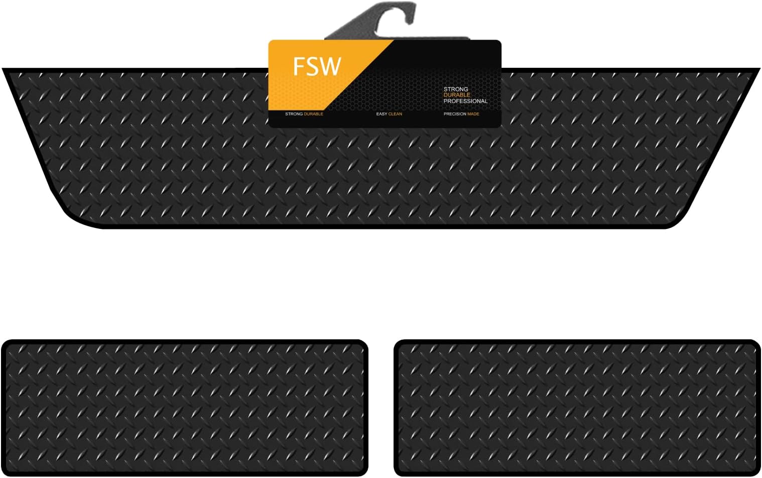 FSW - Tailored Step Mats - Fits Ford Transit Plus Single Sliding Door 2024-On - 3mm Heavy Duty Rubber - Anti Slip, Waterproof with Anti Slip Backing - 3Pc Rubber Floor Mat - Van Accessories
