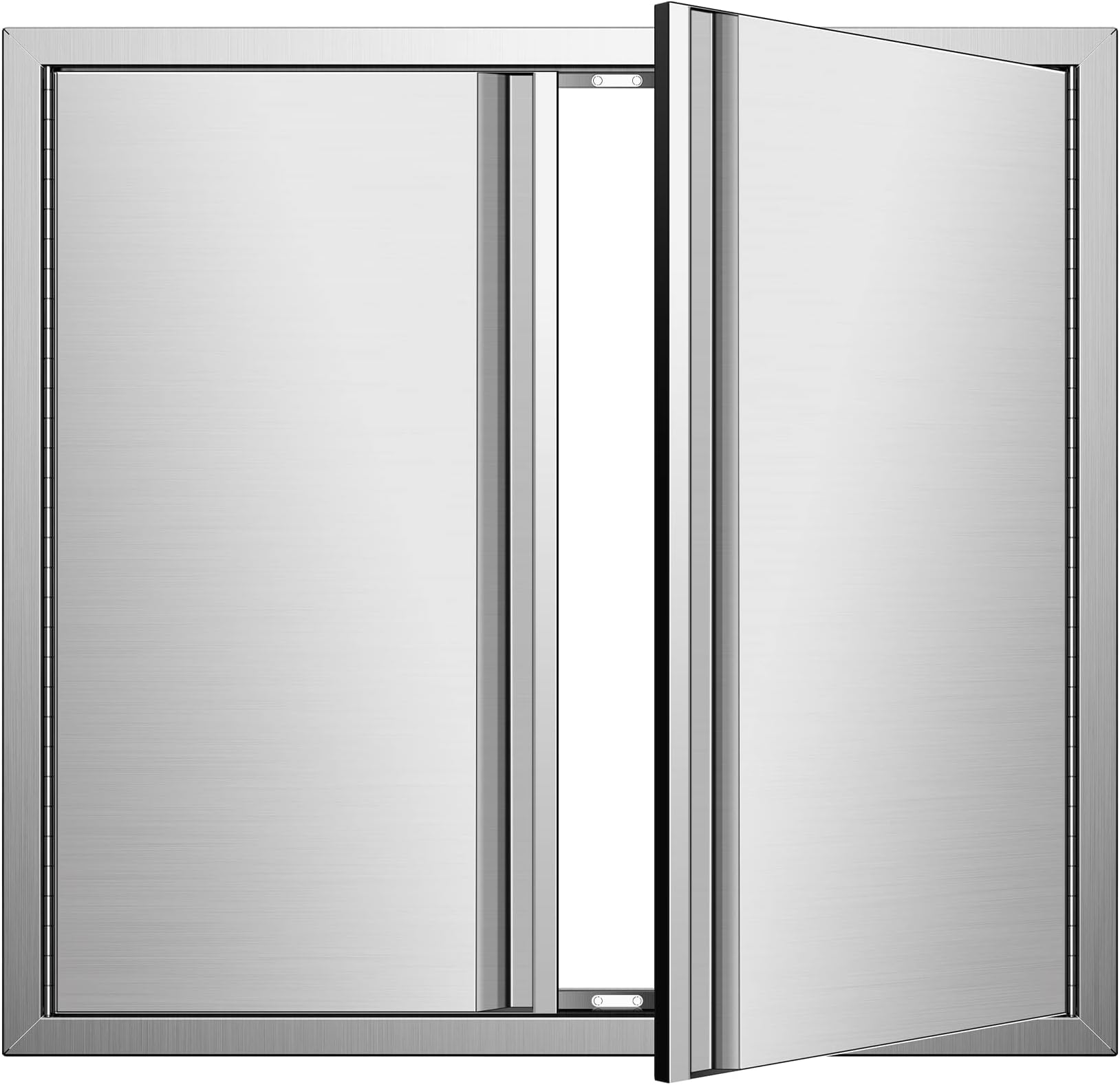 Outdoor Kitchen Doors 26W x 24H Inch Double BBQ Access Doors, 304 Stainless Steel for Outdoor Kitchen Cabinet Grill Station or BBQ Island