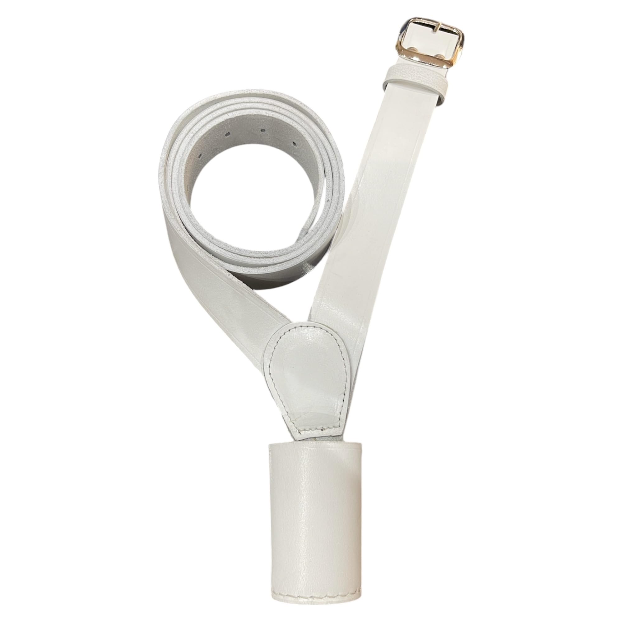 Support de mât de drapeau en cuir blanc, sangle d'épaule pour porte-drapeau, bande de défilé de cérémonie, garde d'honneur, sangle réglable en cuir véritable, blanc, taille unique