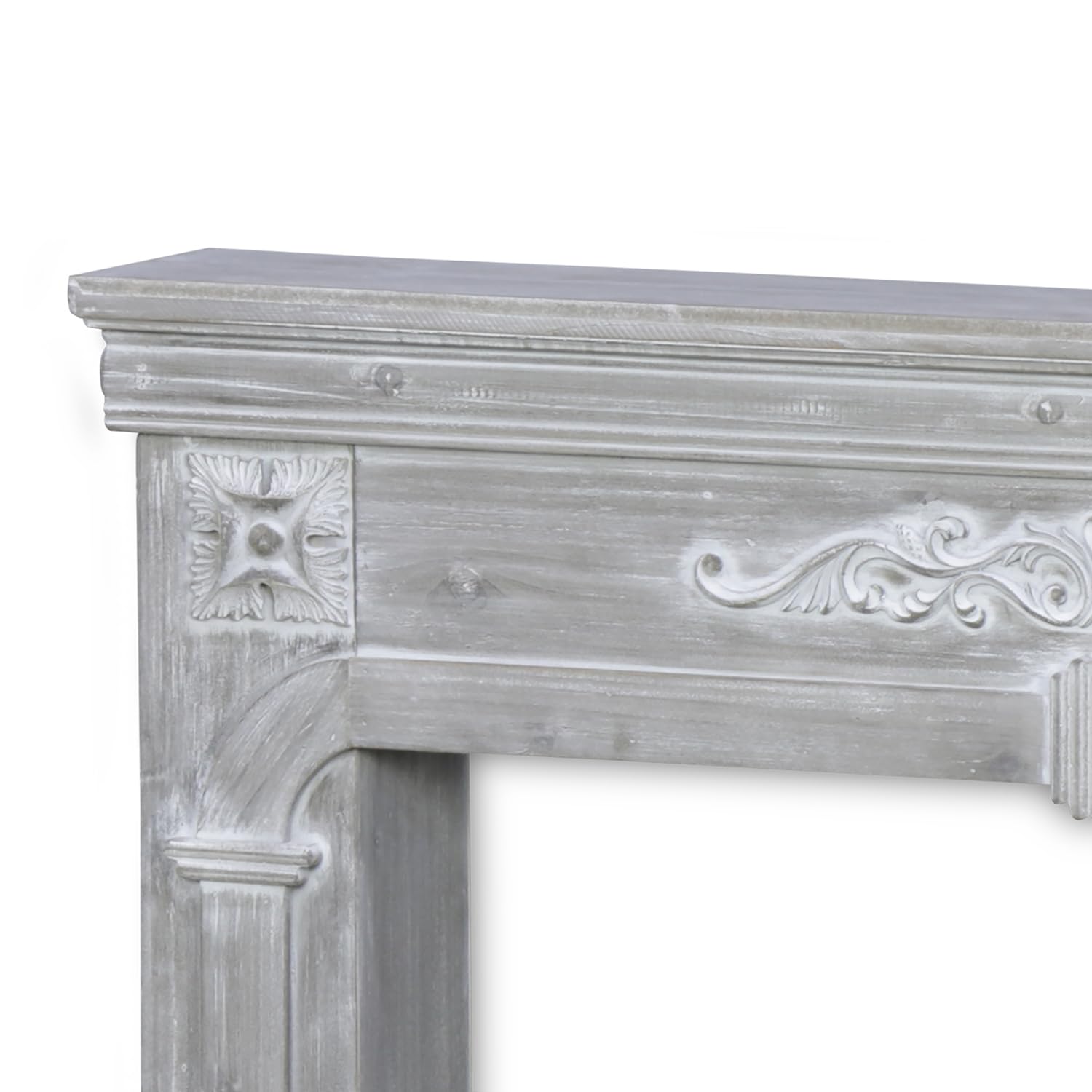 Alice's Home - Manteau de cheminée - Romance - décor Bois Gris cérusé