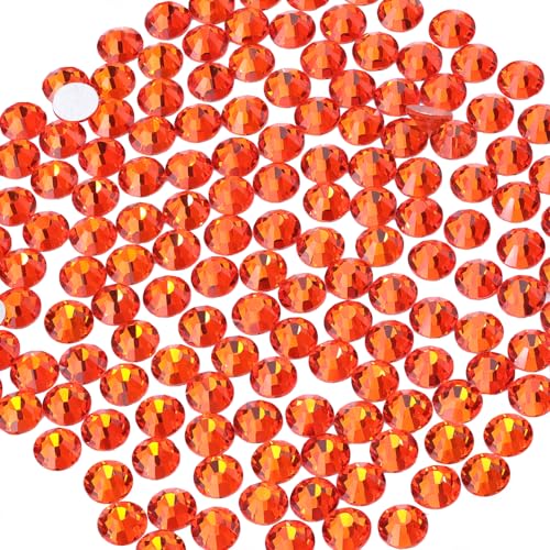 Image of 2000PCS SS20 /5mm Crystal Glass Rhinestones for Bedazzling (Orange /Hyacinth) | Flatback Rhinestones for Crafting DIY Nail Art Makeup Decoration, Gems Diomand Charms for Tumbler Shoes Clothing Mug