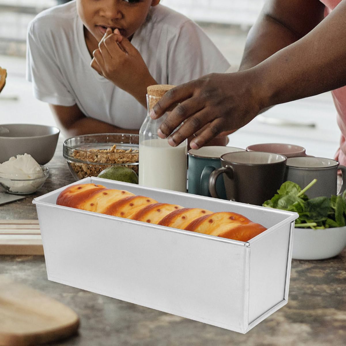 Ciieeo Lot De 3 Moules À En Alliage D'aluminium Avec Couvercle Pour La Cuisson Du