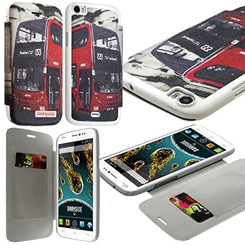 KARYLAX Seluxion - Coque Housse Etui à Motif KJ01 Rabat latéral et Porte-Carte pour Wiko Darkside + Film de Protection