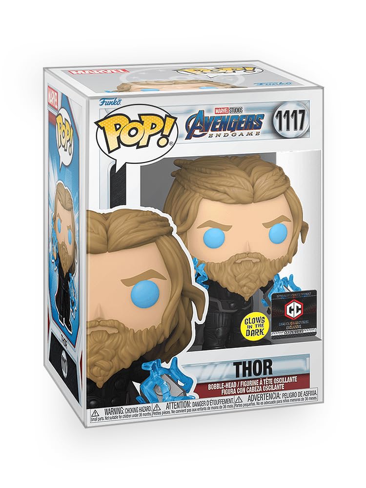 Funko Pop! Marvel: Avengers End Game - Thor with Mjolnir (Glows in The Dark) Limited Edition Exclusive Vinyl Figure Collectibles Bundled with Box