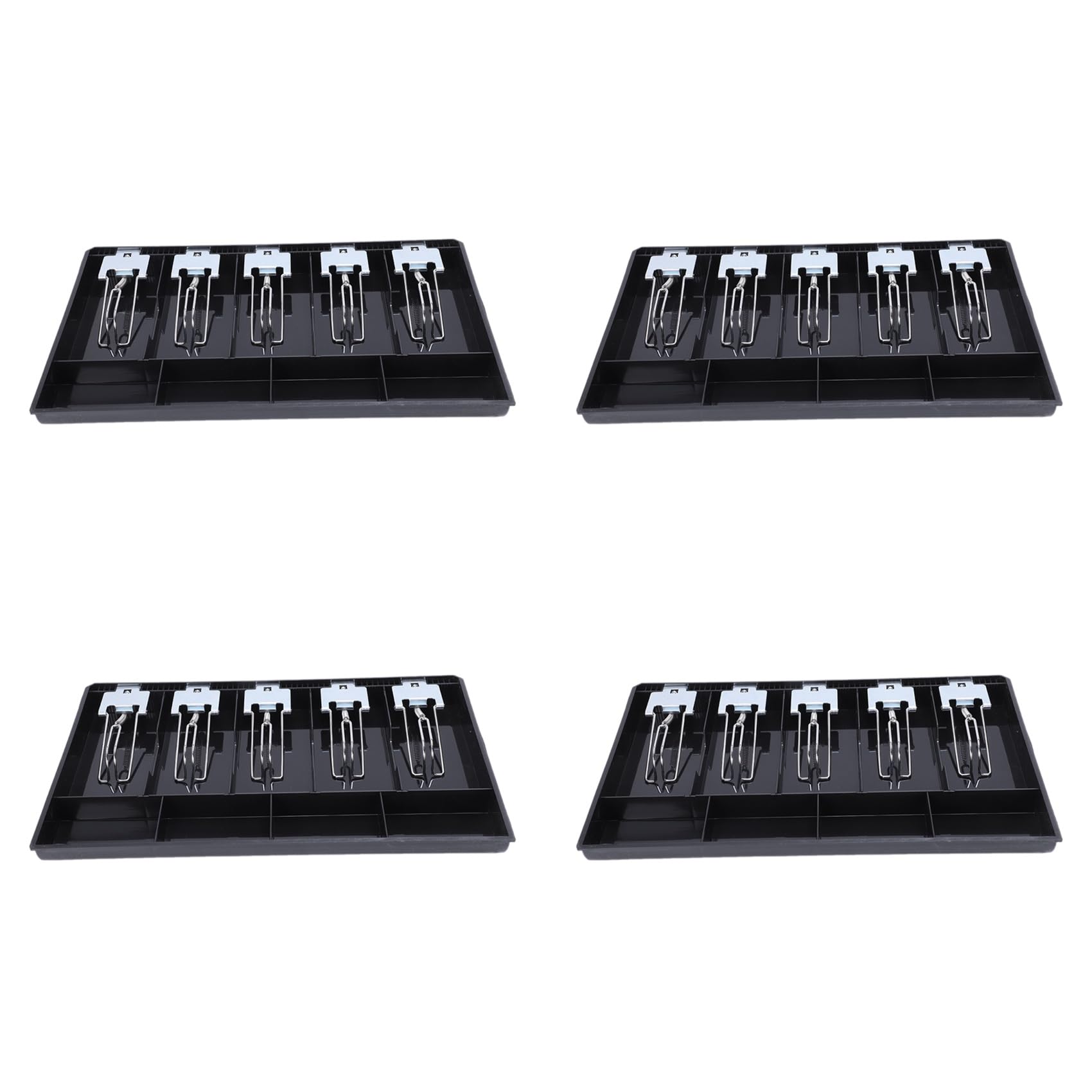 Jnchdghwa 4X 5-Grid Money Cash Coin Register Insert Tray Replacement Cashier Drawer Storage Register Tray Box Classify Store