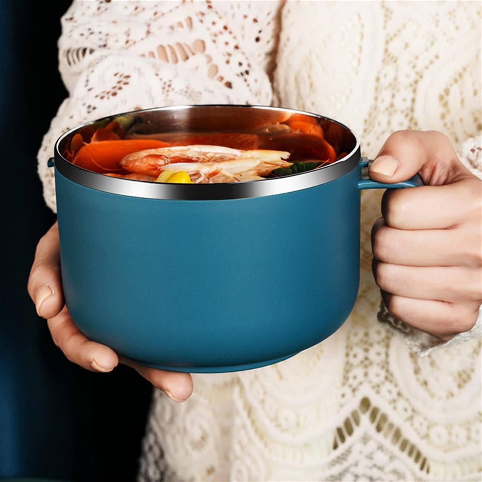 Portapranzo Bento sigillato per Uso Domestico, Ciotola per Noodles istantanei in Acciaio Inox 304