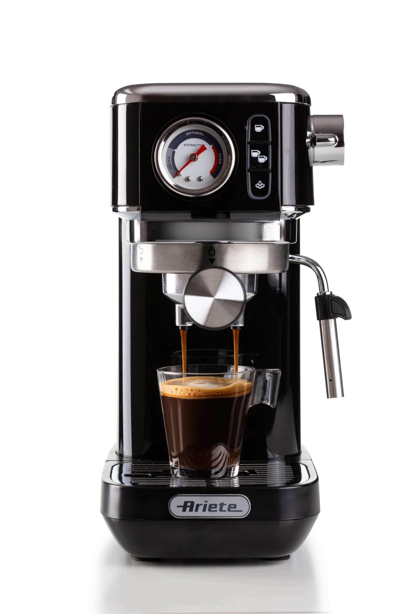 Ariete 1381, machine à café espresso, manomètre, 15 bar, noir