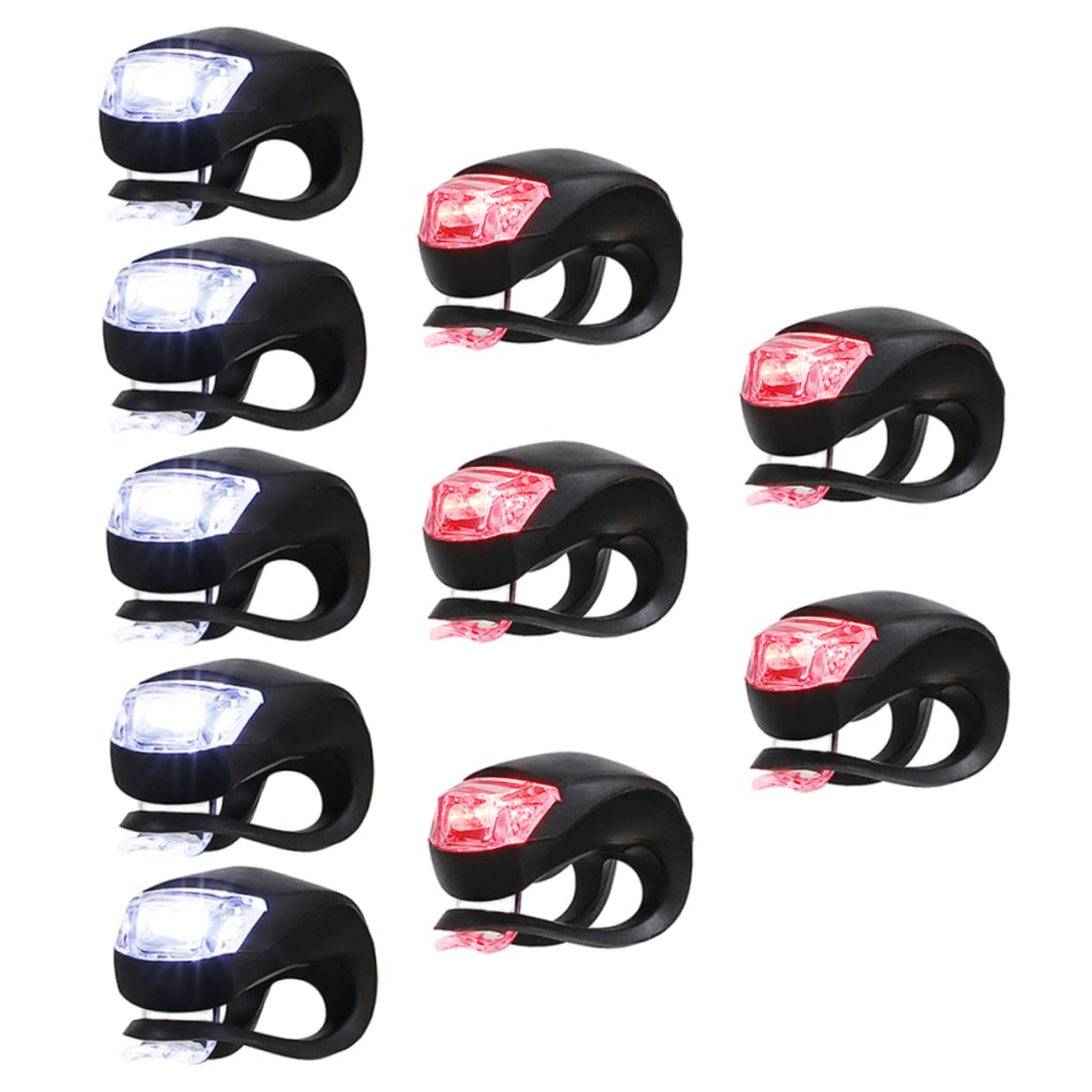 BRIGHTFUFU Elastic Waterproof Bike Gear Tail Lights 10pcs Set Cycling Headlight Bright Bulbs for Night Safety