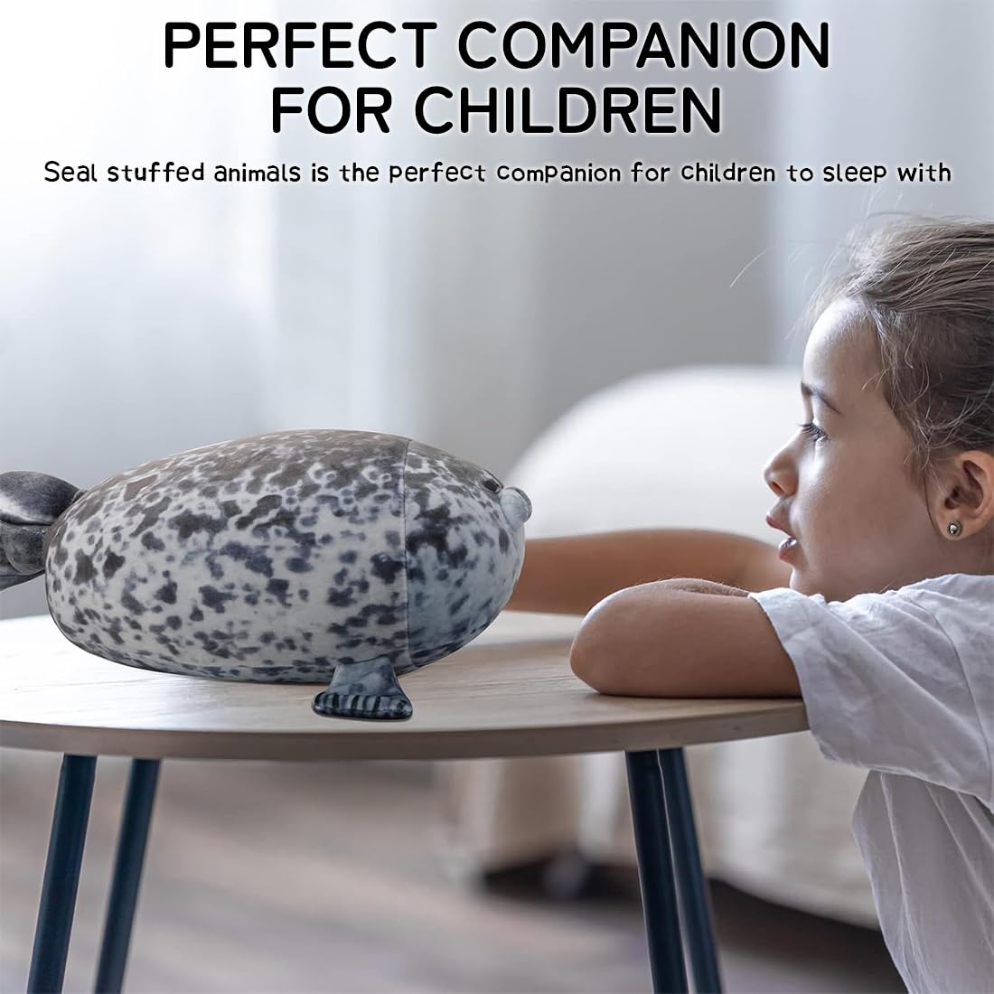 Foca Peluche Cuscino da Abbracciare, 30cm Carino Peluche Animale Paffuto, Regalo per Bambini & Amici