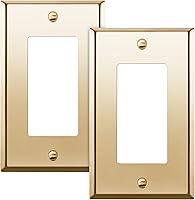 Vista 12 de ENERLITES Placa decorativa doble de metal para interruptor o receptáculo, placa de pared de acero inoxidable, resistente a la corrosión